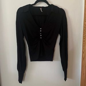 Free people black long sleeve